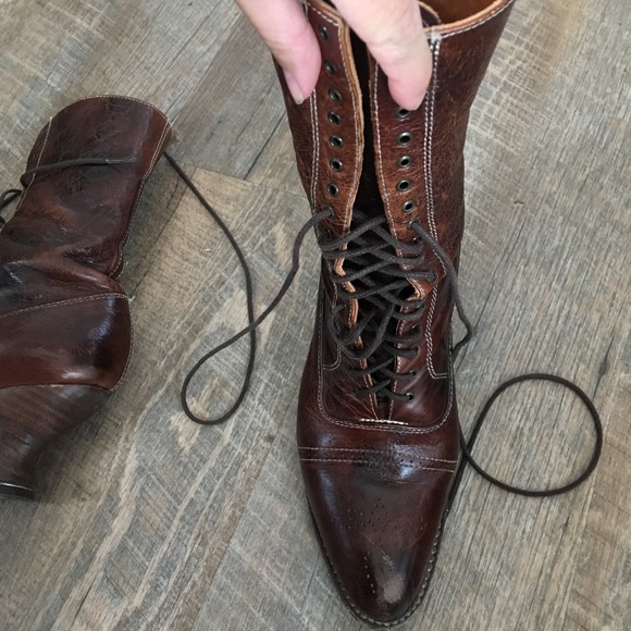 Oak Tree Farms Leather Neo- Victorian Boots - Picture 7 of 12